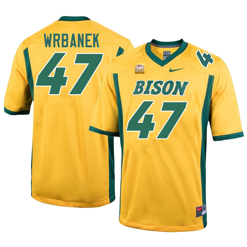 North Dakota State Bison #47 Jacob Wrbanek College Football Jerseys Stitched-Yellow